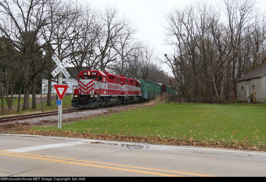 L593 comes west as it starts out across the Cambria Sub